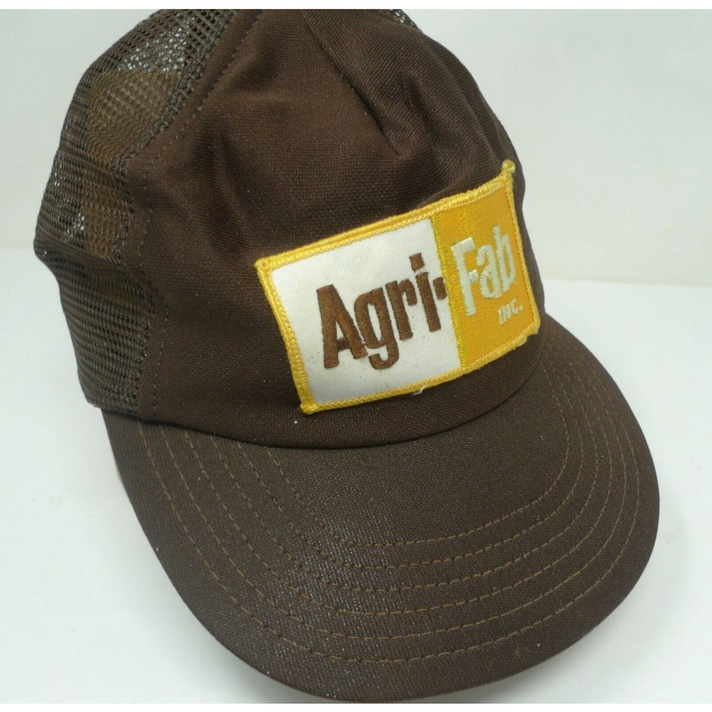 AGRI-FAB Mesh VTG Trucker Cap PATCH Hat Snap Back Brown The Winner USA
